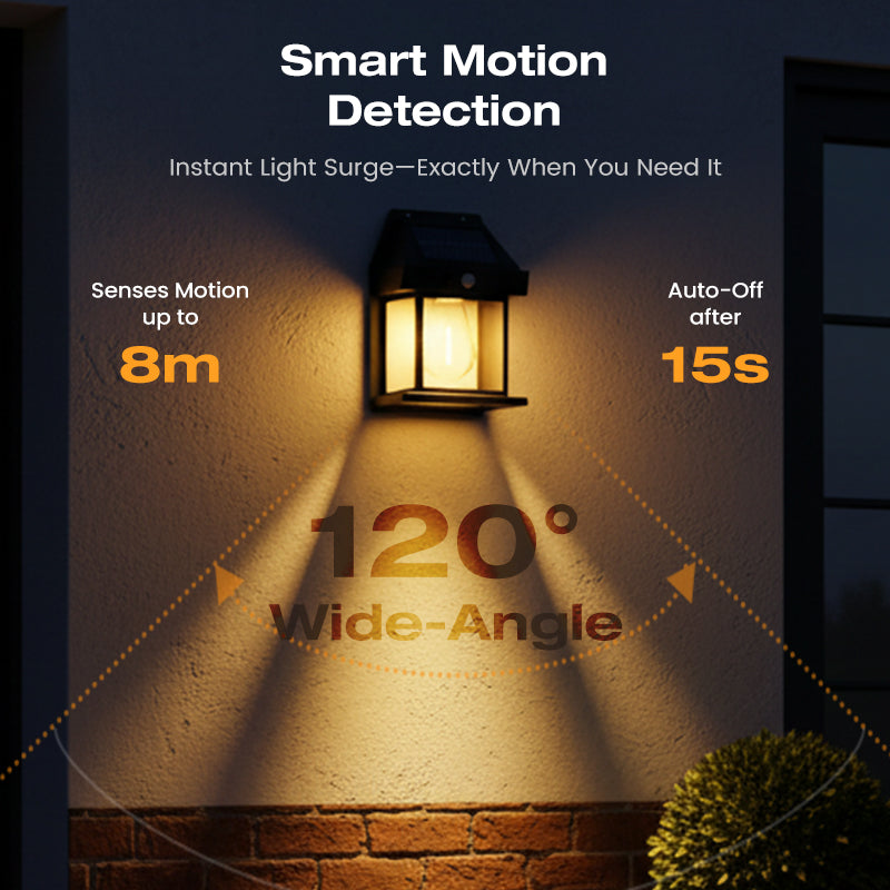 💡 SCONTO DEL 50% ORA! Lampada solare da parete con sensore di movimento, lanterna impermeabile IP65, 3 modalità di illuminazione, accensione e spegnimento automatici, luce calda e luminosa per giardino, patio, portico e vialetti