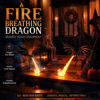 🐉🔥 Decorazione con fiamme di drago – Un must‑have per le tue decorazioni di Halloween, l’effetto fiamma realistico che trasforma il tuo ingresso o soggiorno in un nascondiglio fantastico, per una festa indimenticabile 🎃🌙