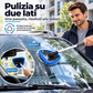 Pulisci-vetri magnetico doppio per auto | Kit di pulizia senza aloni per vetri auto