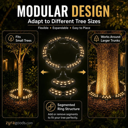 🌳💡 Illuminazione ad Anello per Alberi – Faretti da Esterno Impermeabili per Alberi, Colonne e Giardino