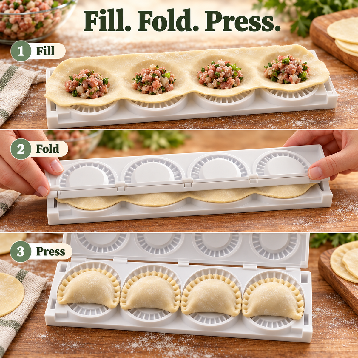 PIEROGIES Dumpling Maker – Stampo per ravioli da cucina e pressa per ravioli d’acqua