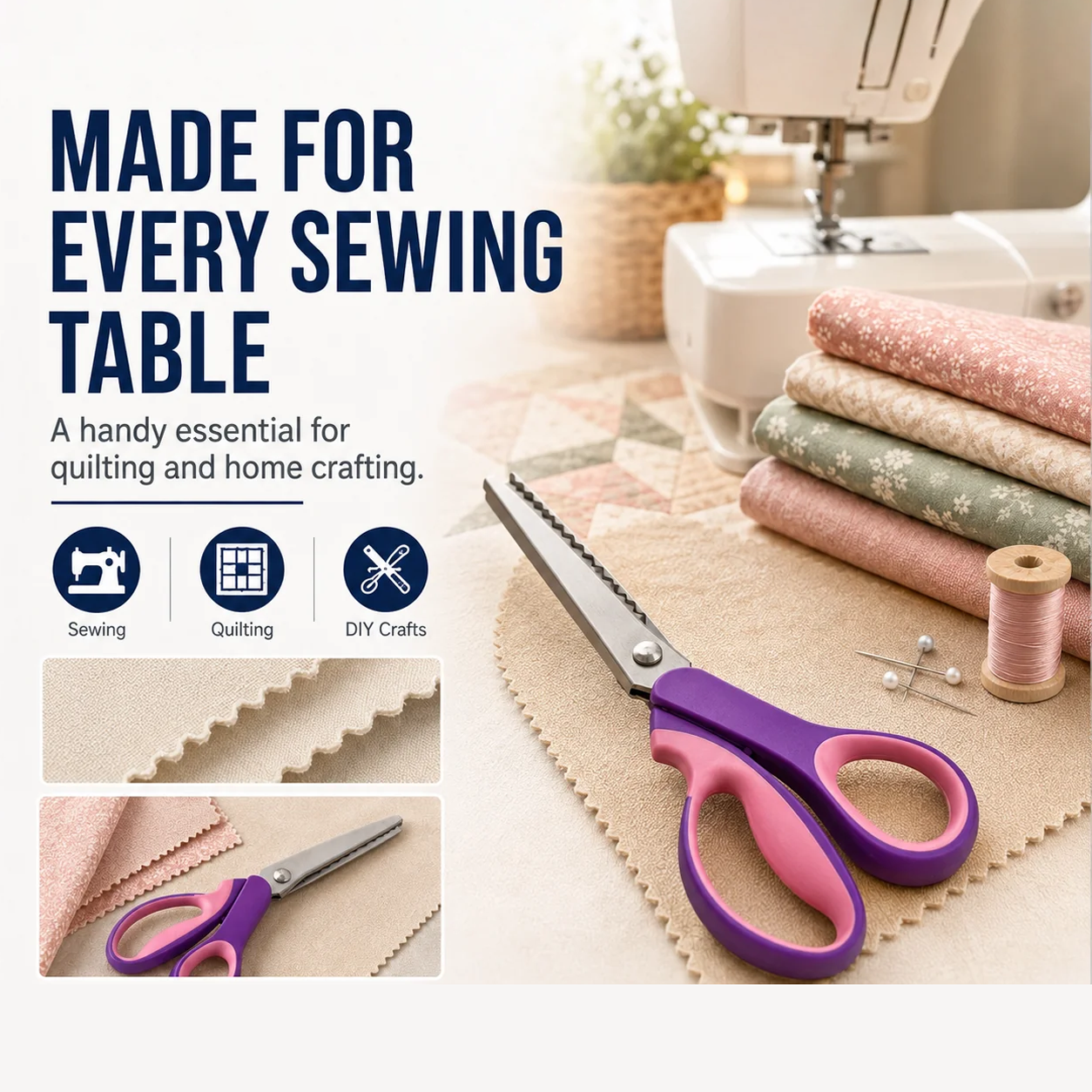 🔥SALDI CALDI 50% DI SCONTO🎁✂️ Forbici a zig‑zag – Acciaio inox, manici ergonomici imbottiti – Perfette per cucito, trapunte e scrapbooking! 🧵💨