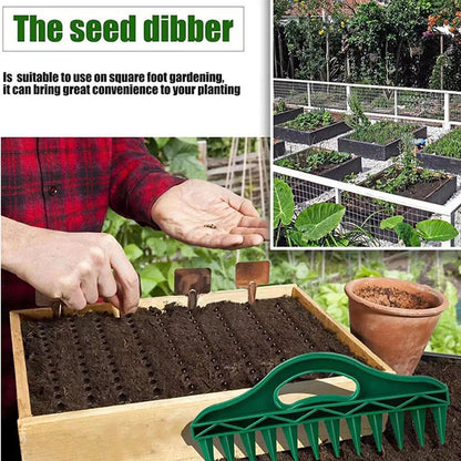 🌱 Sconto del 50% – Spaziatore e piantatore per semi da giardino, strumento di semina preciso a 12 fori