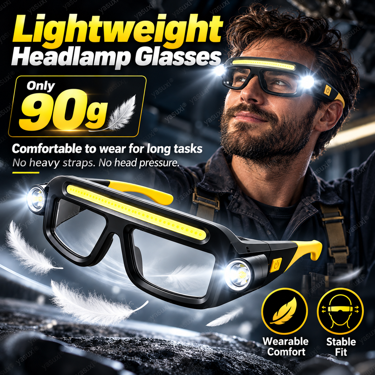 ✨Torcia frontale LED ricaricabile stile occhiali