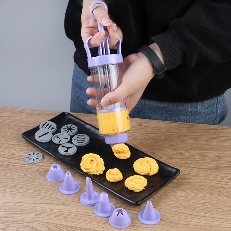 🍪Stainless Steel Cake Decorating Gun Kit – 18-Piece Piping Set, Fill & Decorate with Ease, BPA-Free