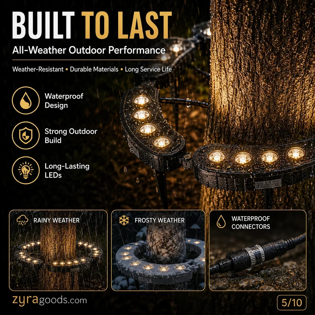 🌳💡 Illuminazione ad Anello per Alberi – Faretti da Esterno Impermeabili per Alberi, Colonne e Giardino
