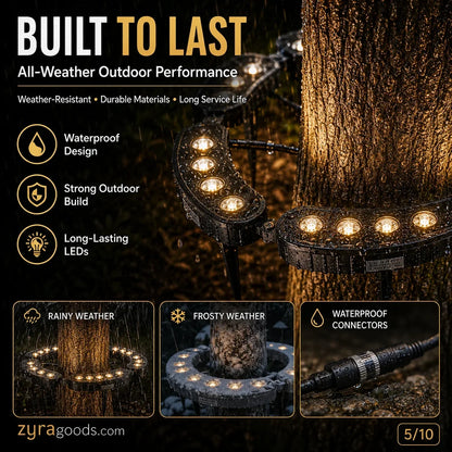 🌳💡 Illuminazione ad Anello per Alberi – Faretti da Esterno Impermeabili per Alberi, Colonne e Giardino