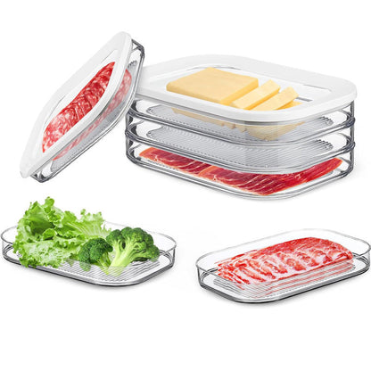 Contenitori alimentari riutilizzabili a 3 strati con coperchio, cassetto frigorifero trasparente