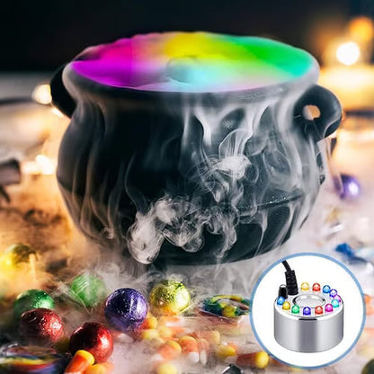 💨 ORA 50% DI SCONTO! ⚡ Macchina per nebbia a ultrasuoni con 12 LED – Produce nebbia fresca e luci colorate – Ideale per umidificatori, fontane o decorazioni di Halloween – Funziona silenziosamente sott'acqua 💧✨