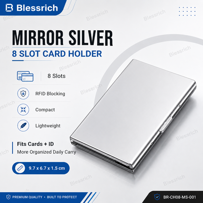 Porta carte metallico blocco RFID