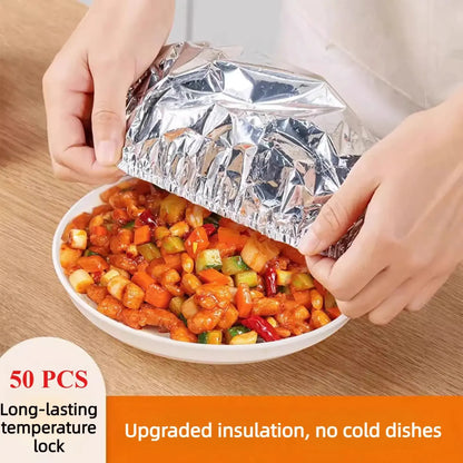 🍽️ Copertura termica in alluminio riutilizzabile — trattiene il calore, lavabile e conserva la freschezza. Essenziale per la cucina! 💞 Oltre 50.000 venduti!