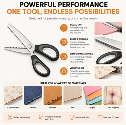 ✂️ Risparmi il 50%! 🧵 Forbici da cucito seghettate – Super affilate, tagli a zigzag e impugnatura confortevole ✨