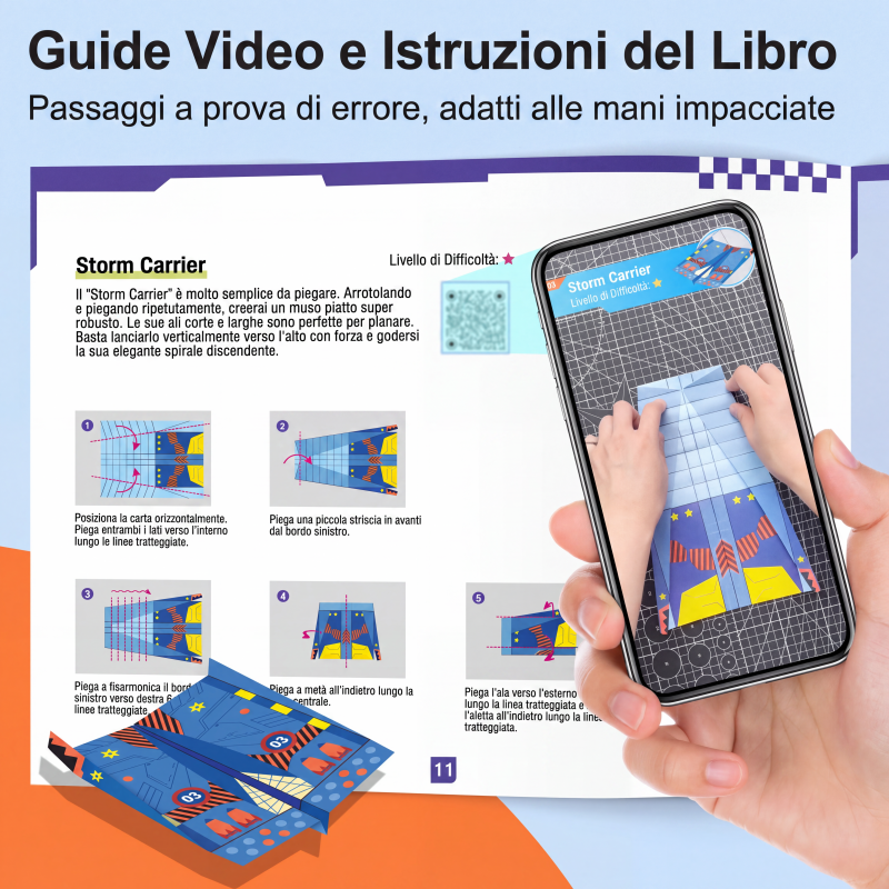 ✈️ SCONTO 50% ORA! ✨ Kit Aeroplani di Carta Fai da Te - Costruisci e Lancia 16 Modelli, Giocattolo STEM Educativo per Bambini 6‑12 Anni 🎯🧠  >