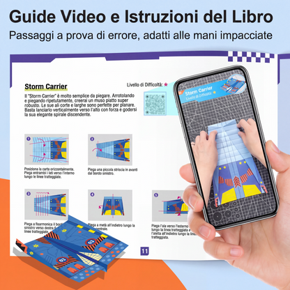 ✈️ SCONTO 50% ORA! ✨ Kit Aeroplani di Carta Fai da Te - Costruisci e Lancia 16 Modelli, Giocattolo STEM Educativo per Bambini 6‑12 Anni 🎯🧠  >