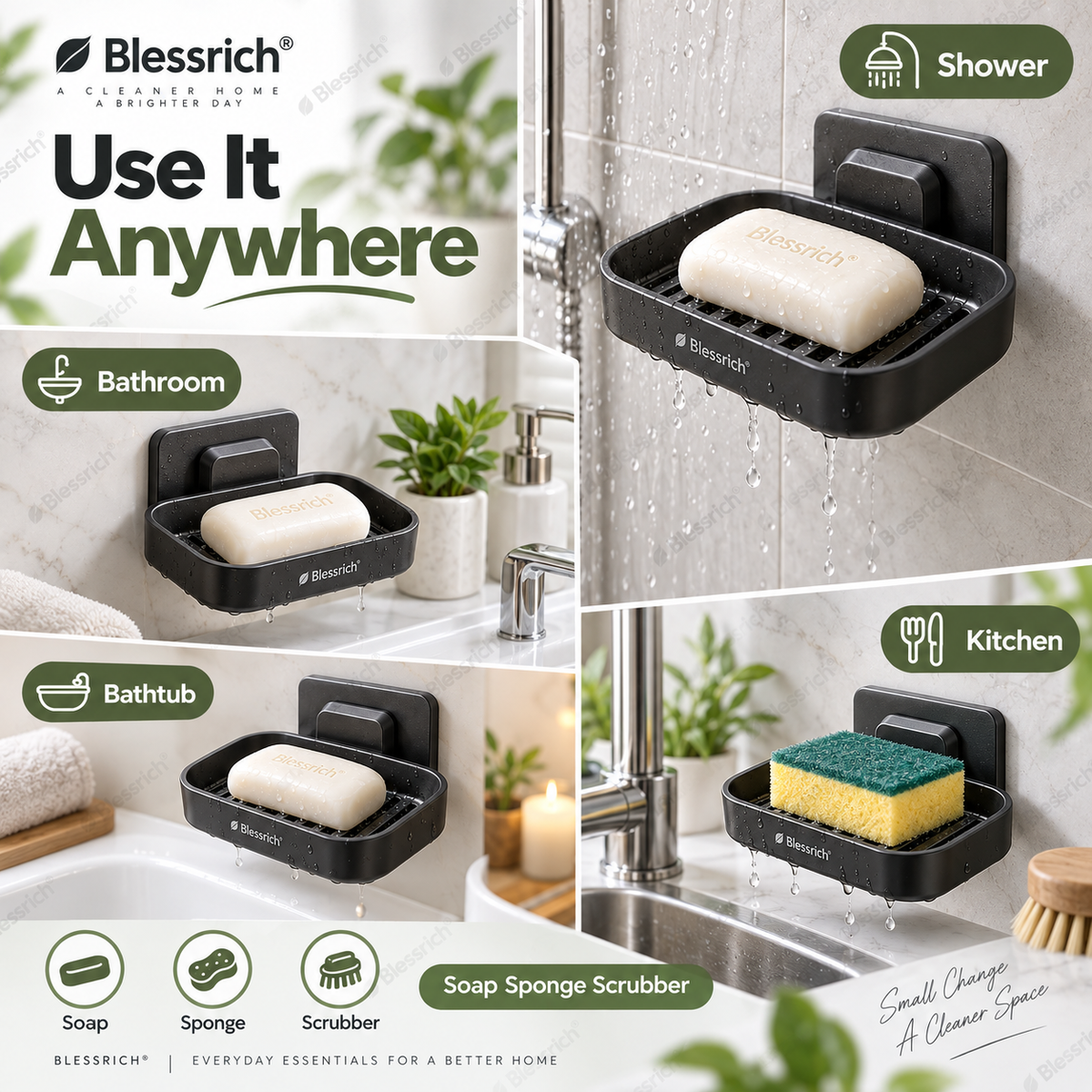 🧼✨ Portasapone a parete – 50% DI SCONTO! Installazione in 5 secondi, doppio drenaggio, senza forature: mantiene il sapone asciutto e lo fa durare di più. 💪