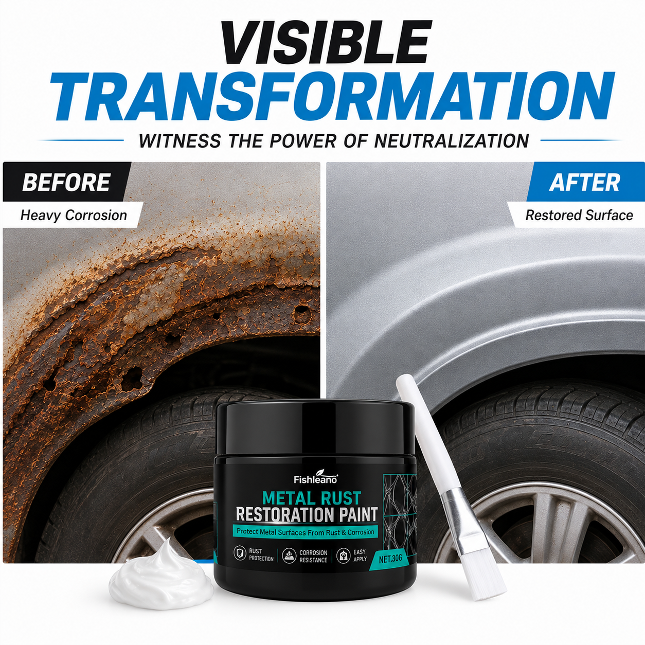 🛡️50% OFF NOW! Metal Rust Restoration Paint Paste‑Anti-Corrosion Rust Converter Coating, Restores & Protects Rusted Metal for Car Frames, Gates, Railings & Tools