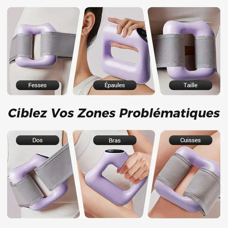 💪🌿 Anello massaggiatore portatile a 5 velocità – Cinghia regolabile, sollievo per i tessuti profondi, alleviamento del dolore muscolare portatile per casa, palestra e viaggi 🌟👑