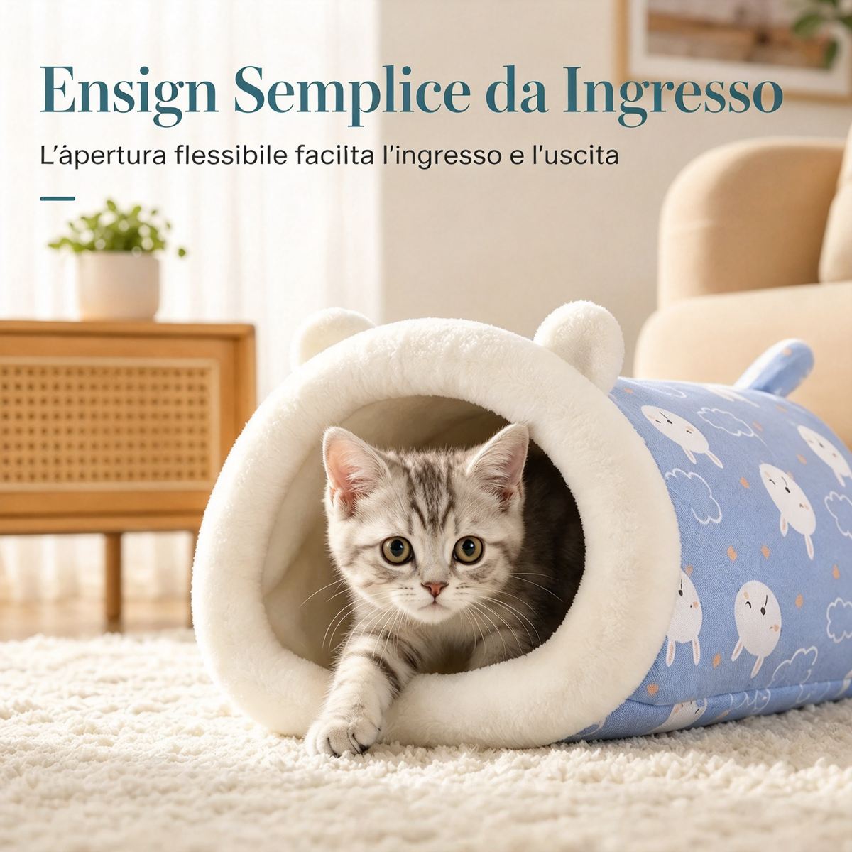 Sacco nanna semi-chiuso caldo, cuccia e coperta morbida per gatti e cani piccoli, per un sonno profondo