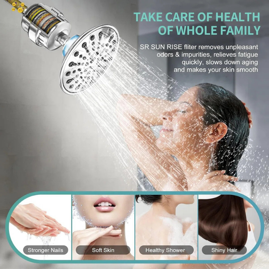 🚿 Sistema di Filtrazione a 20 Stadi per Doccia, Rimuove Cloro, Metalli Pesanti e Impurità, Protegge Pelle e Capelli 💆
