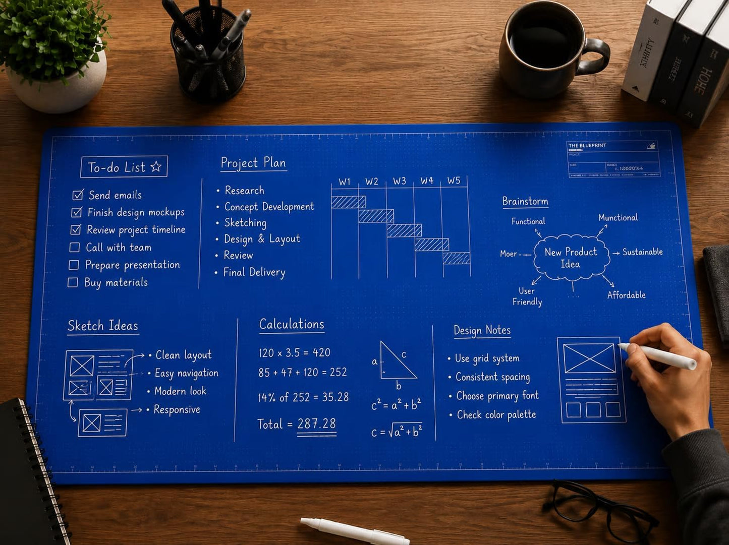 📝✨ 50% DI SCONTO OGGI! Trasforma la tua scrivania in uno spazio di lavoro creativo riutilizzabile — Scrivi, disegna e pianifica senza sprecare carta!