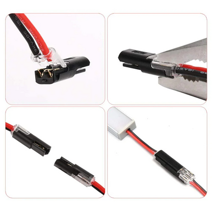 Two-wire plug connector with locking tab