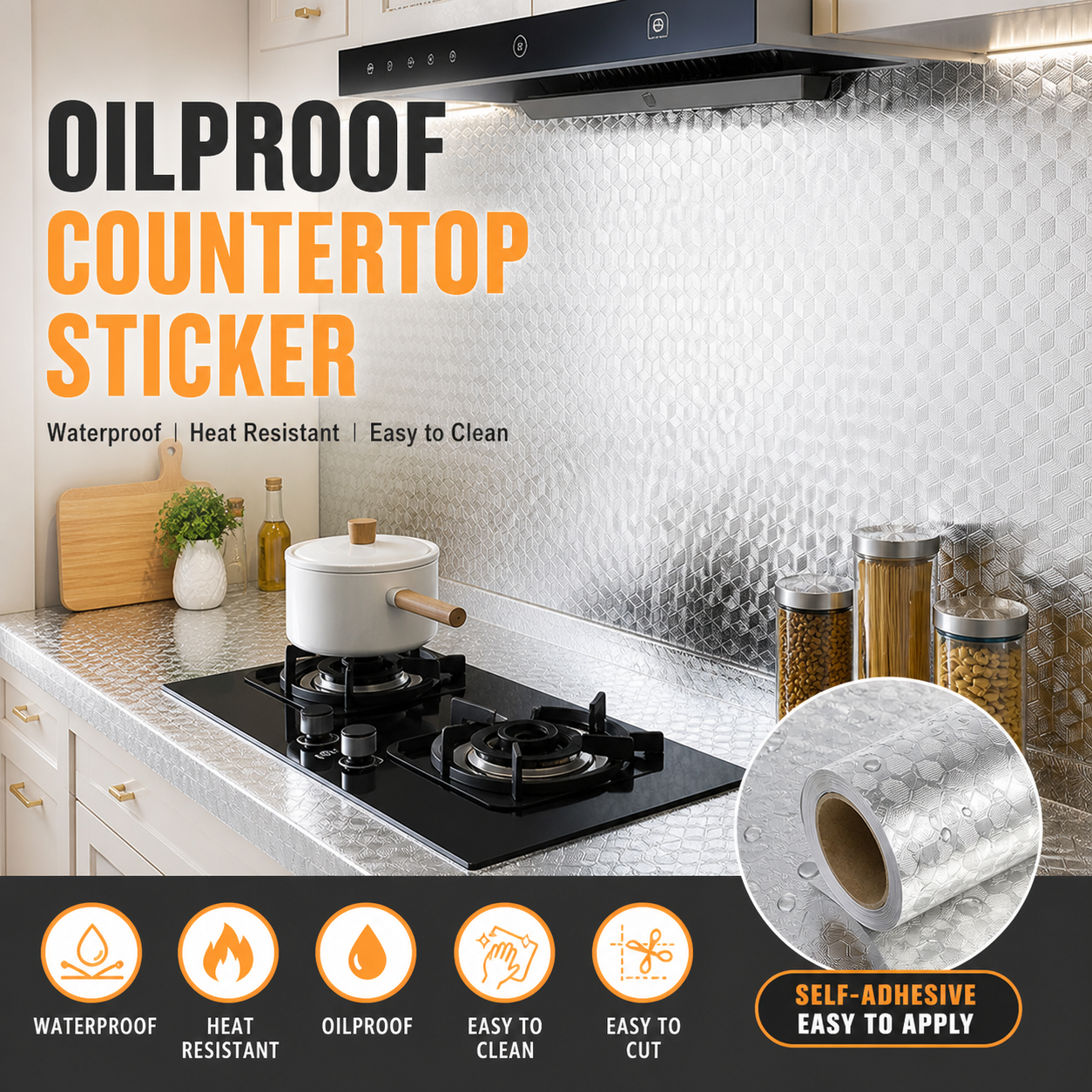 🥳OFFERTA SPECIALE🥳💞Oltre 49.000 venduti! Adesivo per cucina Impermeabile, resistente all’olio e facile da tagliare. Proteggi e decora la tua cucina – acquistalo subito! ✅