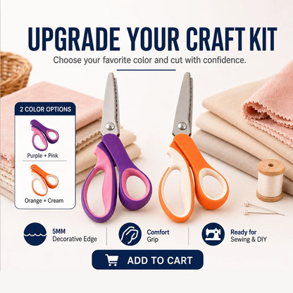 🔥SALDI CALDI 50% DI SCONTO🎁✂️ Forbici a zig‑zag – Acciaio inox, manici ergonomici imbottiti – Perfette per cucito, trapunte e scrapbooking! 🧵💨