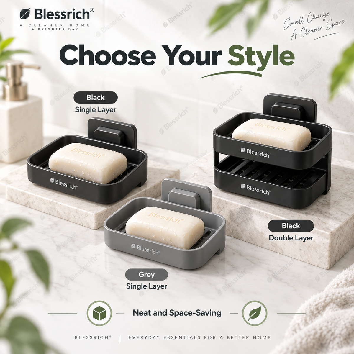 🧼✨ Portasapone a parete – 50% DI SCONTO! Installazione in 5 secondi, doppio drenaggio, senza forature: mantiene il sapone asciutto e lo fa durare di più. 💪