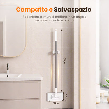 🧹 Scopa Monouso per la Polvere con 4 Panni Riutilizzabili 🏠 – Pulizia Rapida & Profonda, Cattura Polvere & Peli, Ideale per Pavimenti & Angoli 🐾