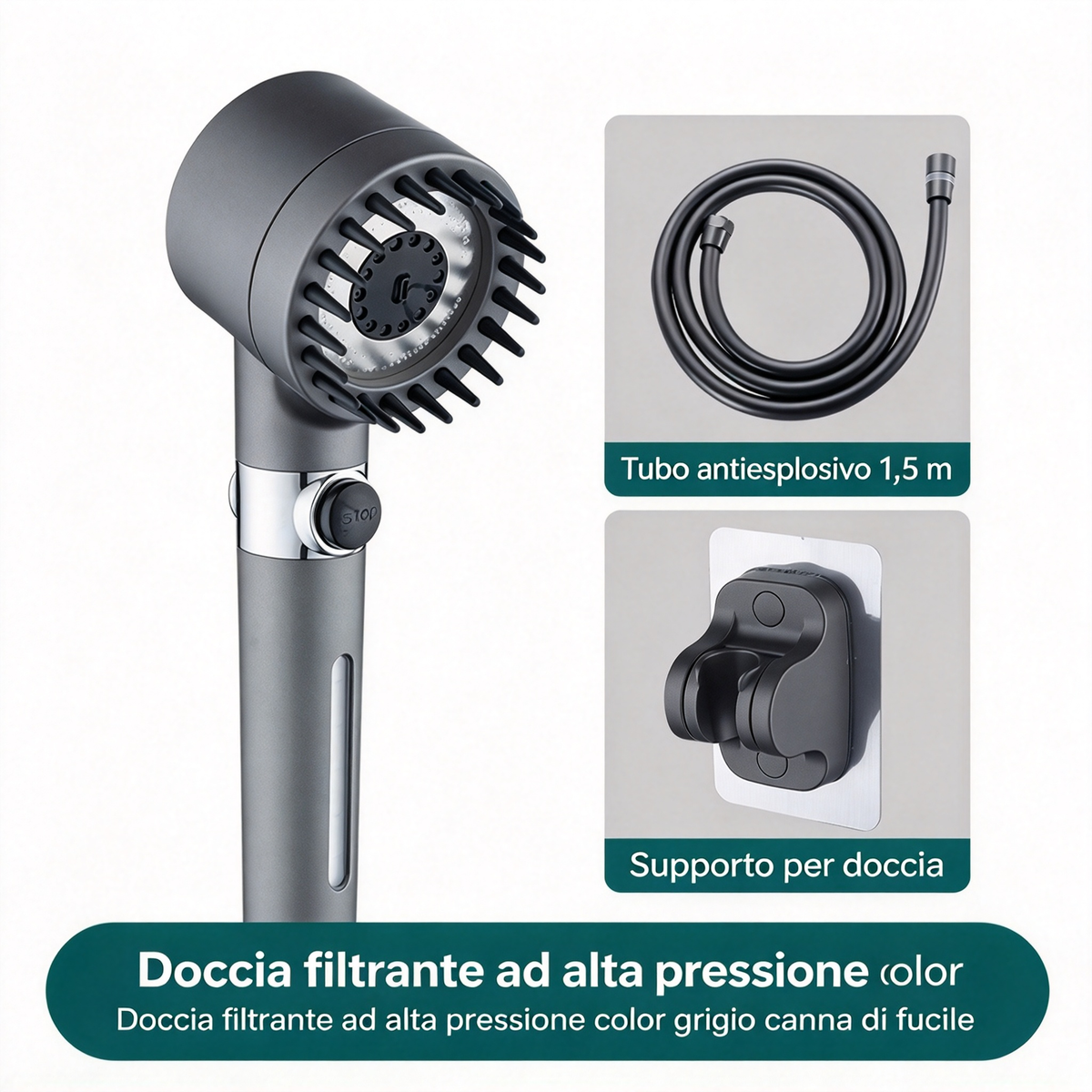 🚿Set Doccia Multifunzionale ad Alta Pressione — Sollievo immediato con una sola doccia