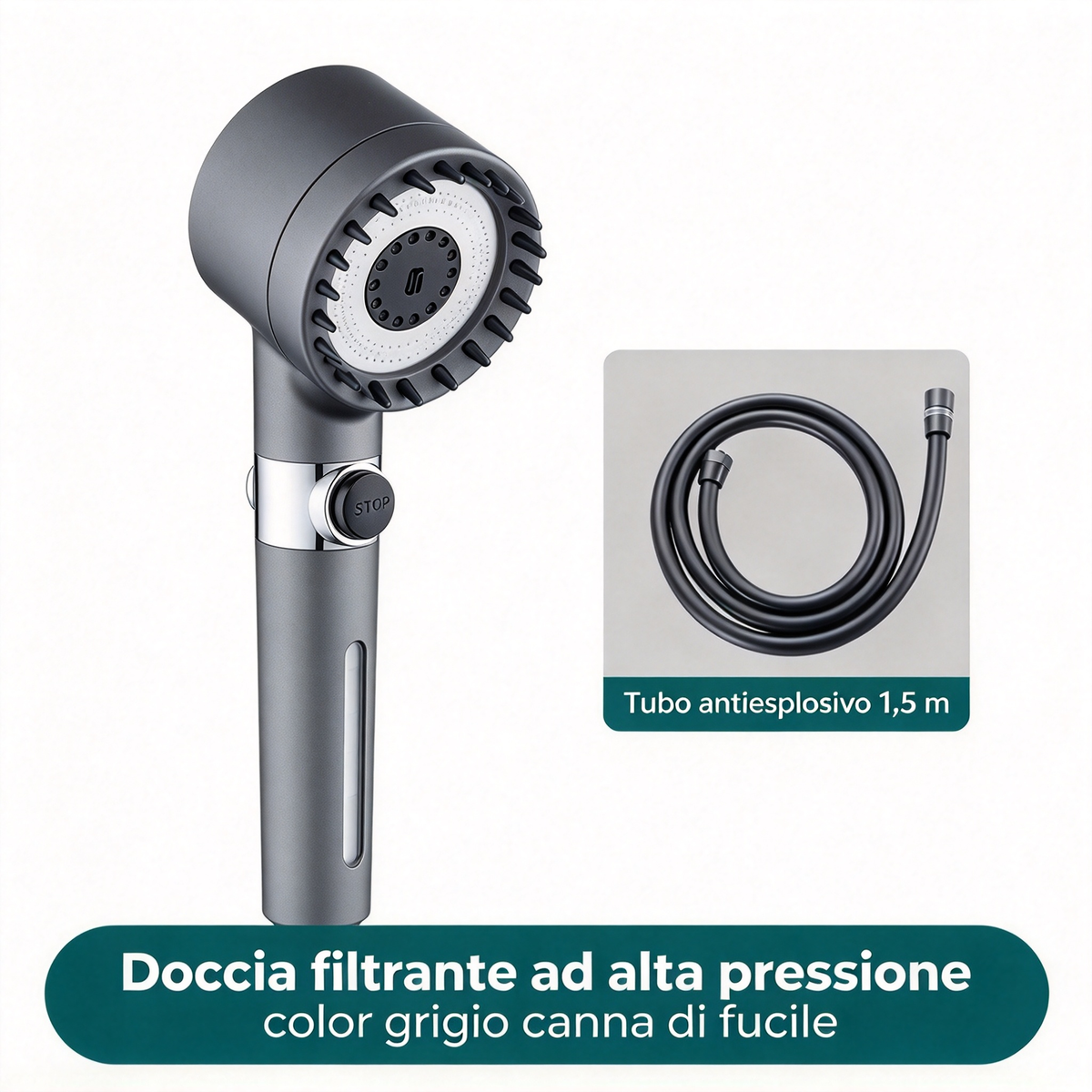 🚿Set Doccia Multifunzionale ad Alta Pressione — Sollievo immediato con una sola doccia
