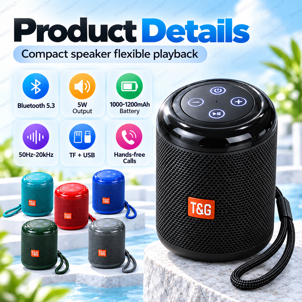 🥳2026 OFFERTA SPECIALE 🔥 SCONTO 50%! Altoparlante Bluetooth portatile – Bluetooth 5.3, suono chiaro da 5W, riproduzione scheda TF + USB, chiamate vivavoce. Compatto, leggero e facile da trasportare. Ottimo suono ovunque! 🎶🔊