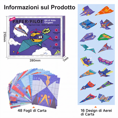 ✈️ SCONTO 50% ORA! ✨ Kit Aeroplani di Carta Fai da Te - Costruisci e Lancia 16 Modelli, Giocattolo STEM Educativo per Bambini 6‑12 Anni 🎯🧠  >