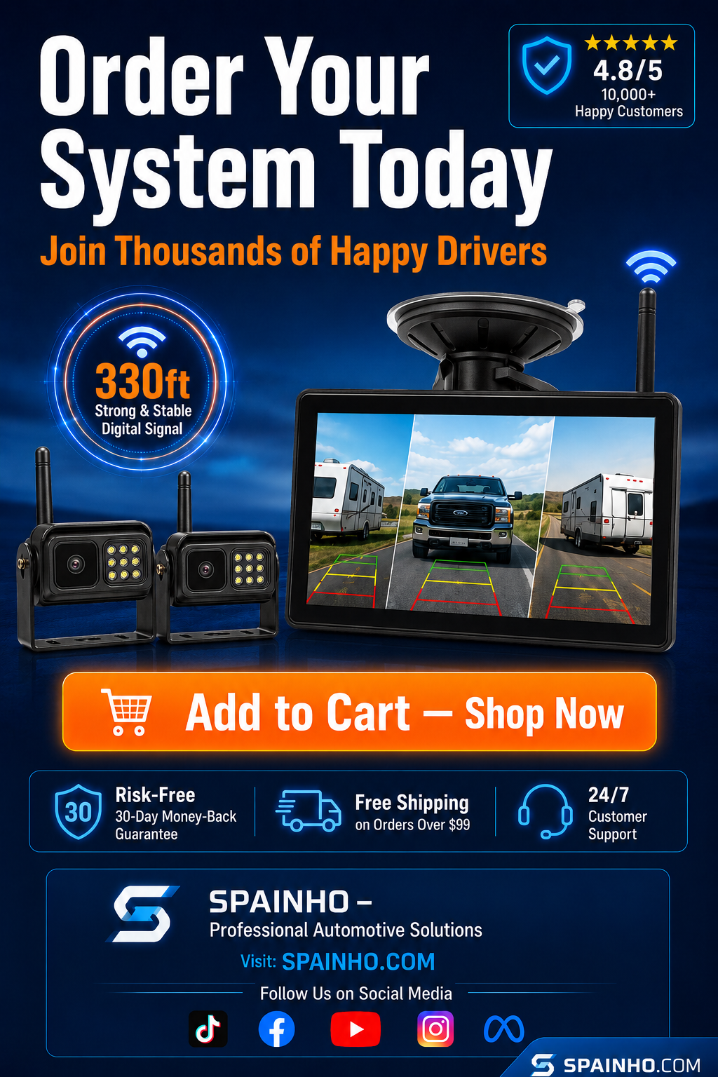 🔥🎁Nuovo 50% DI SCONTO🔥Sistema telecamera posteriore wireless 1080p
