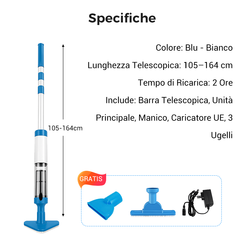 🌊Aspirapolvere portatile senza fili 3 in 1 per piscine