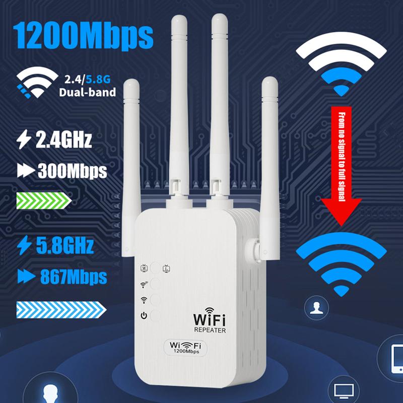 🎁 Ultimo giorno con il 50% di sconto! 🔥 Ripetitore WiFi 2026, dual band 1200 Mbps (5 GHz/2,4 GHz), amplificatore di segnale, copertura di 930 m² e 50 dispositivi, con porta Ethernet.