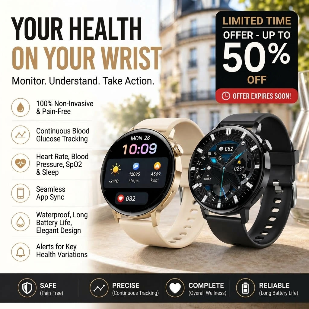 ⌚ OFFERTA A TEMPO LIMITATO 50% DI SCONTO! 💡 Orologio Intelligente Multifunzione – Monitoraggio Salute, Chiamate Vivavoce, Ideale per lo Sport ✨
