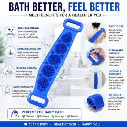 🧼Spazzola per lavare la schiena in silicone, doppio lato, esfoliante per il corpo con setole morbide in silicone