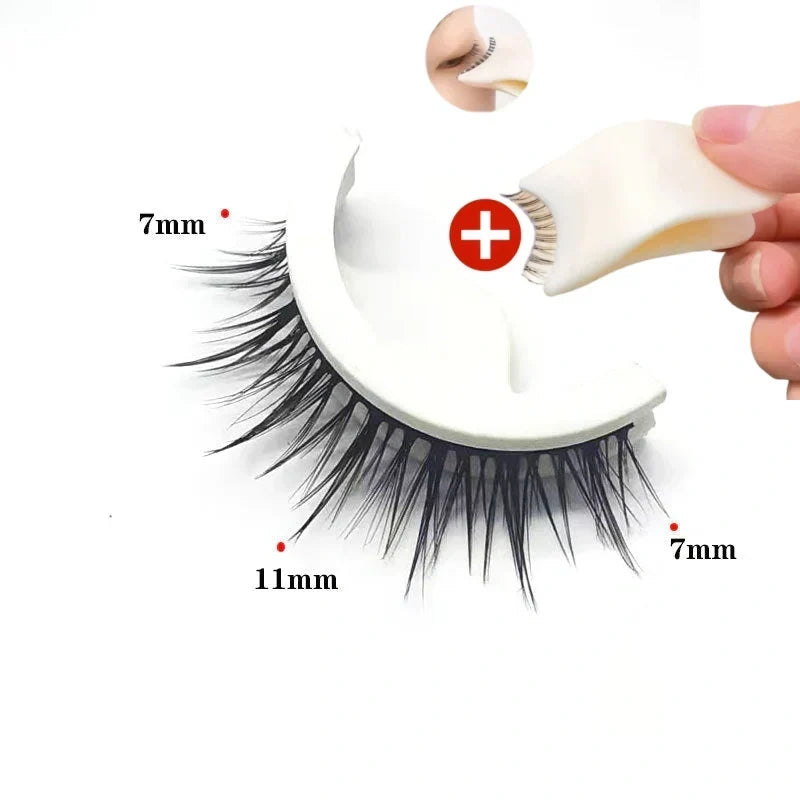 👁️✨ Ciglia Finte Autoadesive Riutilizzabili – Senza Colla | Applicazione in 3 Secondi | Aspetto Naturale | Fibre Sintetiche Ipoallergeniche | 7 Stili | 3 Paia + Astuccio | Ideale per Trucco Quotidiano & Occasioni Speciali 💄🌸