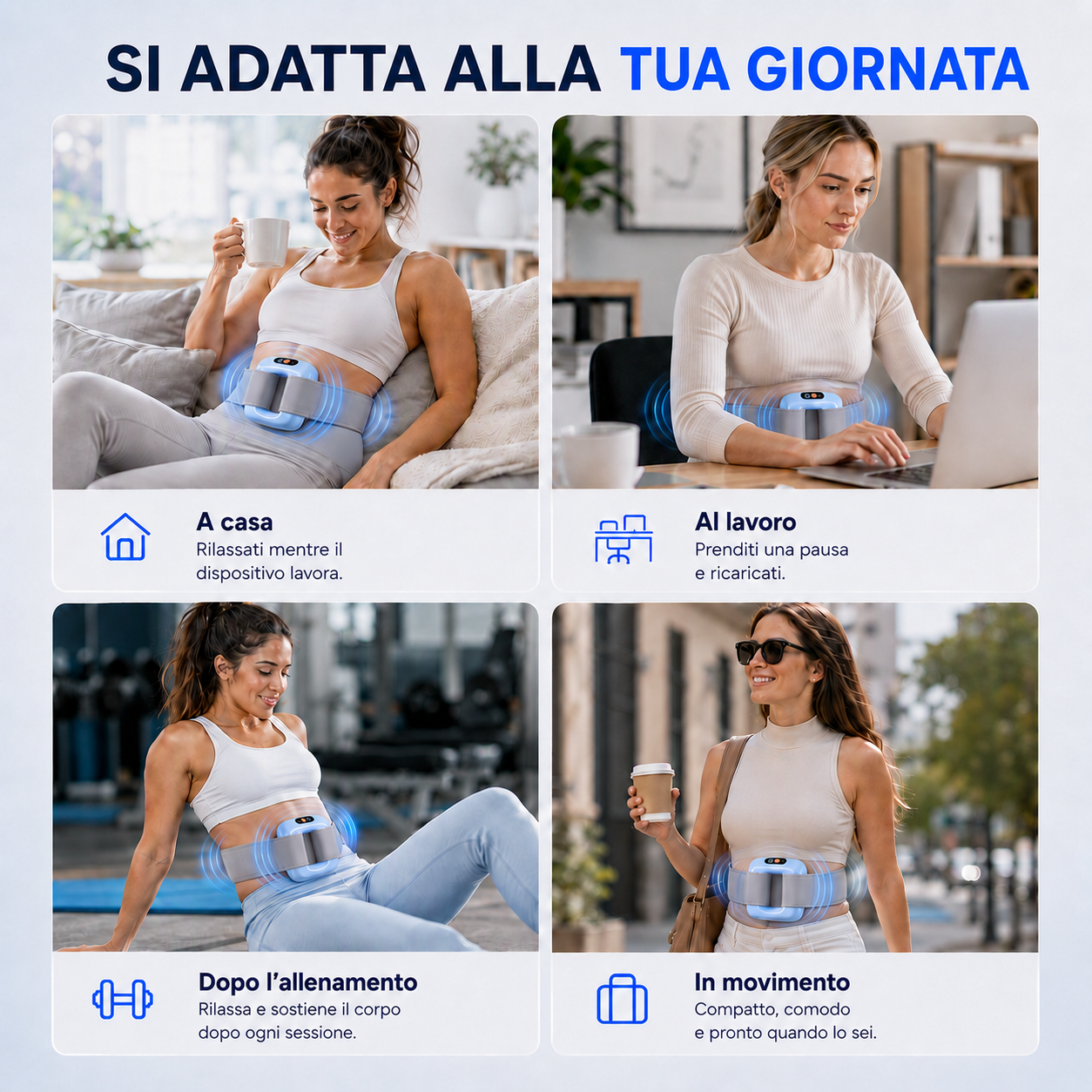 💪🌿 Anello massaggiatore portatile a 5 velocità – Cinghia regolabile, sollievo per i tessuti profondi, alleviamento del dolore muscolare portatile per casa, palestra e viaggi 🌟👑