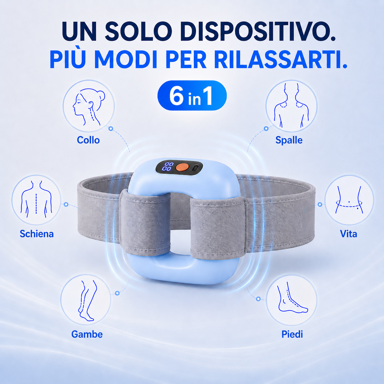 💪🌿 Anello massaggiatore portatile a 5 velocità – Cinghia regolabile, sollievo per i tessuti profondi, alleviamento del dolore muscolare portatile per casa, palestra e viaggi 🌟👑