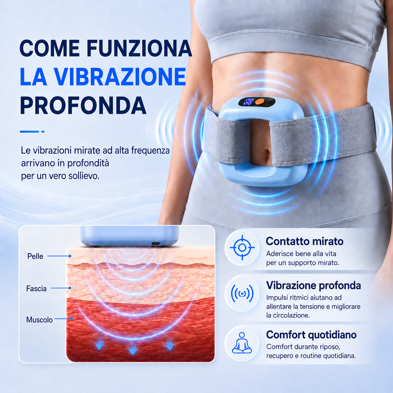 💪🌿 Anello massaggiatore portatile a 5 velocità – Cinghia regolabile, sollievo per i tessuti profondi, alleviamento del dolore muscolare portatile per casa, palestra e viaggi 🌟👑