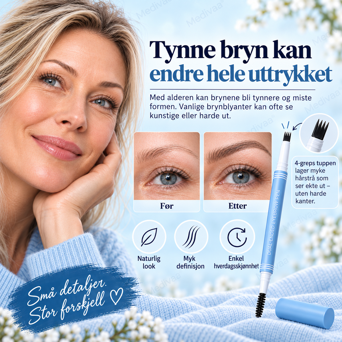 ⏰🔥OFFERTA A TEMPO LIMITATO: Acquista 1 ricevi 1 gratis!🌿✨ Dì addio alle sopracciglia sottili e irregolari – penna microblading 3D a doppia punta per risultati naturali e di lunga durata! ✨
