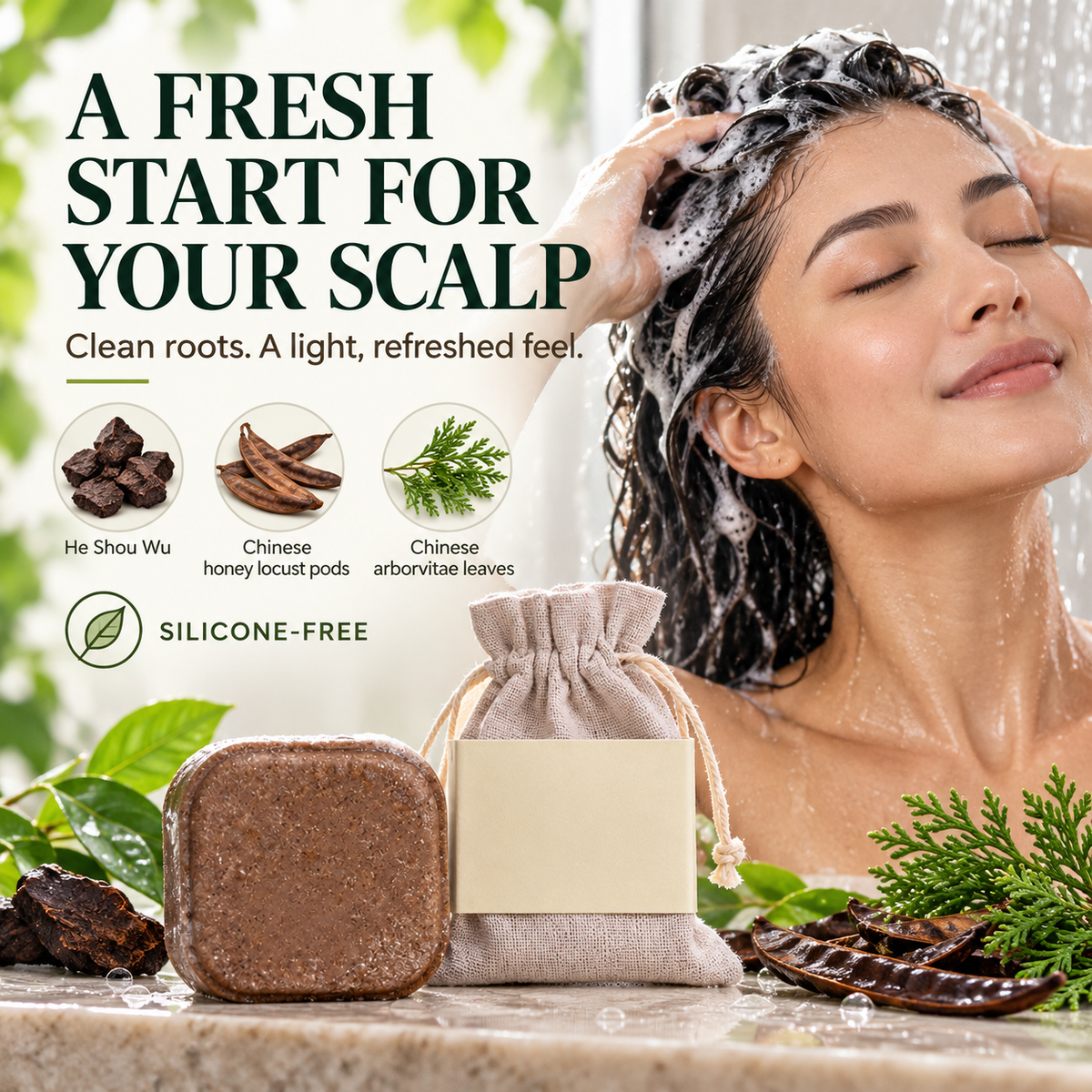 Shampoo solido con erbe naturali