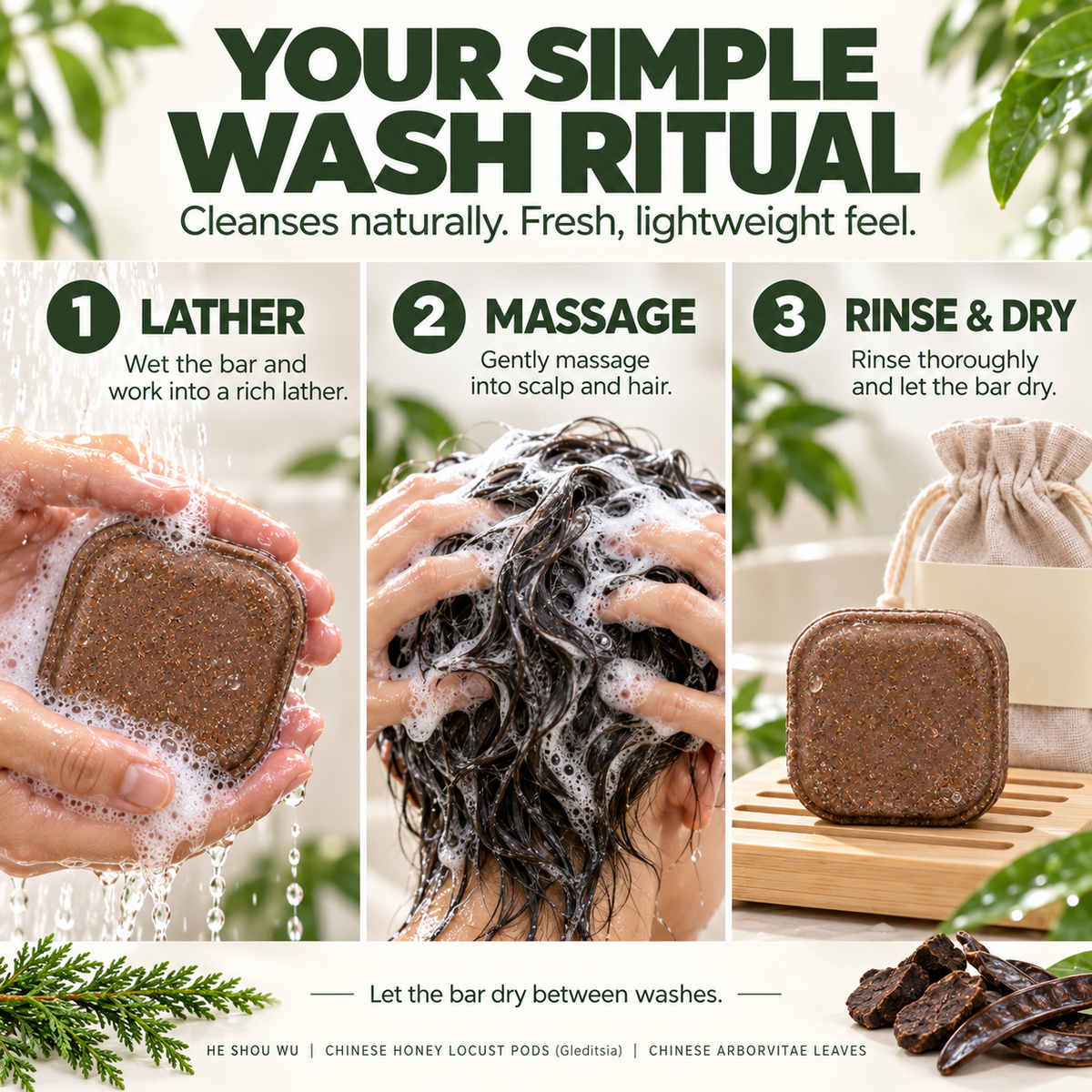 Shampoo solido con erbe naturali