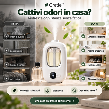🌿 Diffusore di aromi intelligente – 8 fragranze, 4 livelli, lampada notturna. Aria fresca in tutte le stanze! ✨💨