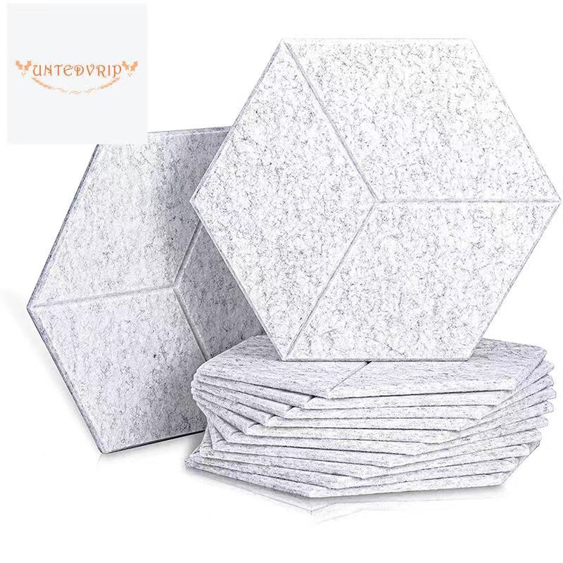 Pannelli Acustici Autoadesivi Confezione da 12 - Pannelli in Schiuma Isolante Acustica ad Alta Densità per Pareti, Design a Profilo a Y, Ritardanti di Fiamma, Assorbimento del Rumore, Eliminazione dell'Eco