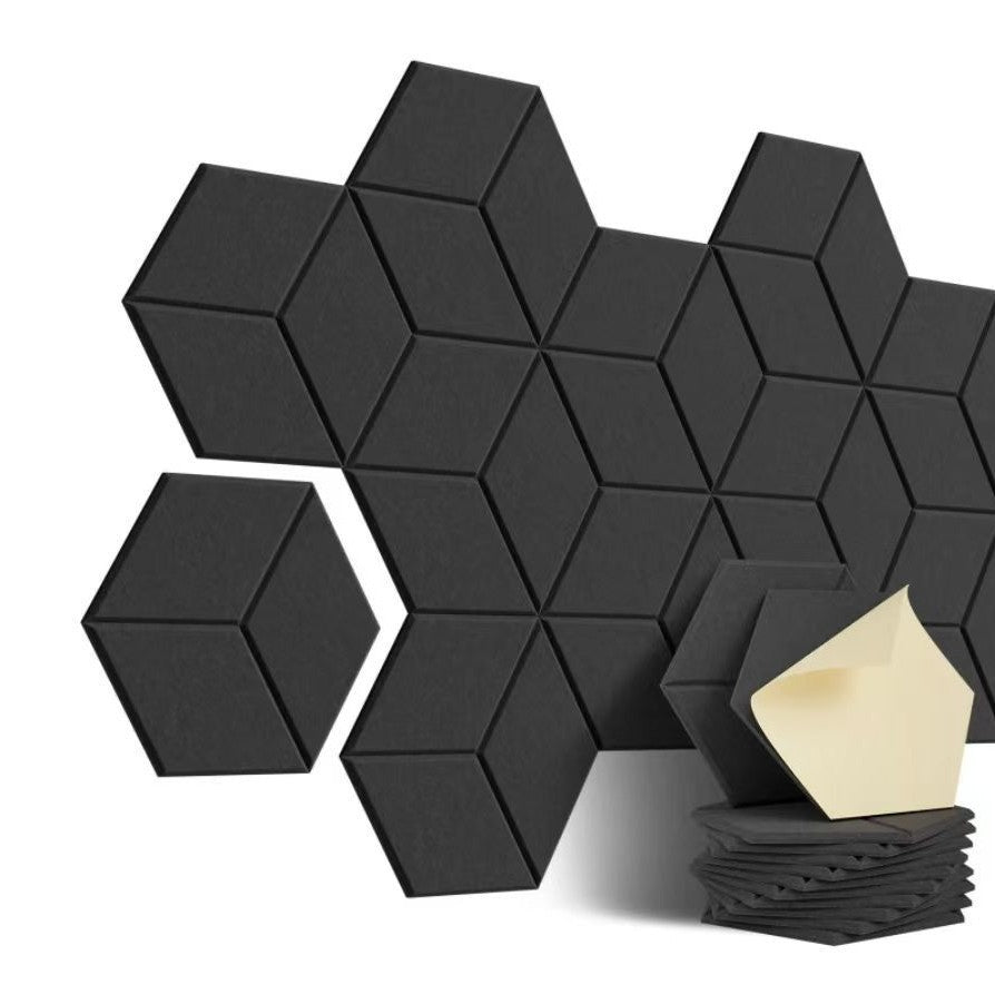 Pannelli Acustici Autoadesivi Confezione da 12 - Pannelli in Schiuma Isolante Acustica ad Alta Densità per Pareti, Design a Profilo a Y, Ritardanti di Fiamma, Assorbimento del Rumore, Eliminazione dell'Eco
