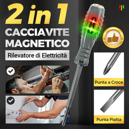 🔥Rilevatore di elettricità per cacciavite magnetico potente a coppia elevata 2 in 1