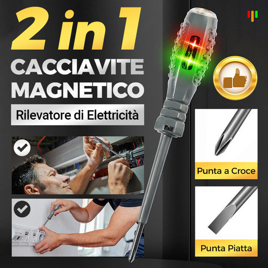 🔥Rilevatore di elettricità per cacciavite magnetico potente a coppia elevata 2 in 1